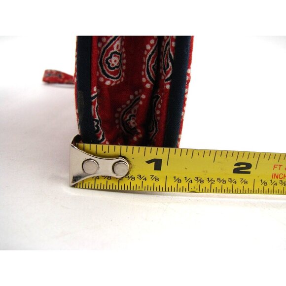 Vera Bradley Red Bandana Petite Paisley Printed Turnlock Wristlet Wallet Quilted - Picture 12 of 12